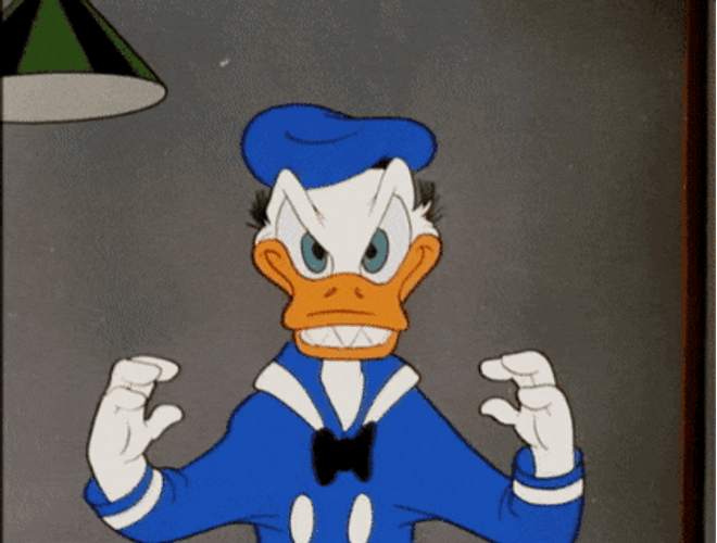 Donald Duck Disney Mad Angry Evil GIF