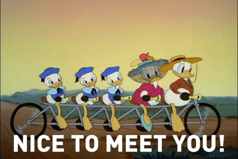 Donald Duck Family Cycle Nice To Meet You GIF