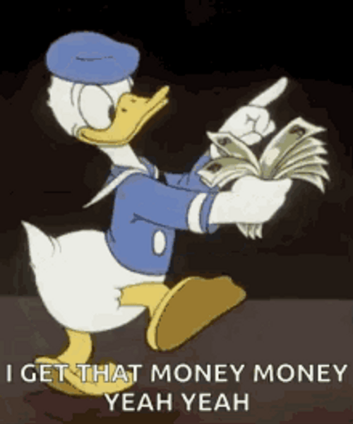 Donald Duck Get That Money Money Money GIF