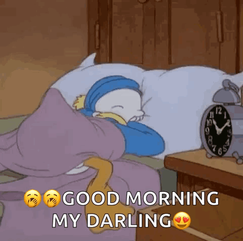 Donald Duck Good Morning My Darling Sleepy Meme GIF