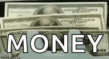 Donald Duck Holding Money and Pointing