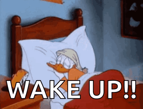 Donald Duck in Bed Wake Up