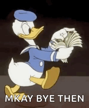 Donald Duck Is Holding A Fan Of Money In His Hands . GIF