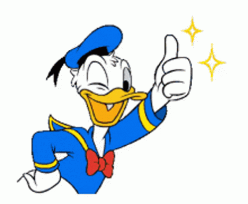 Donald Duck Is Smiling And Giving A Thumbs Up Sign GIF