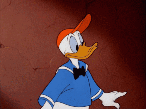 Donald Duck Is Wearing A Blue Shirt And A Bow Tie GIF