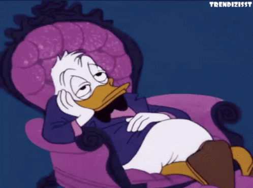 Donald Duck Laying in Chair