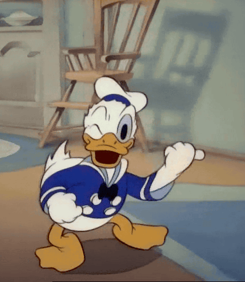 Donald Duck Pointing Over There Wink GIF