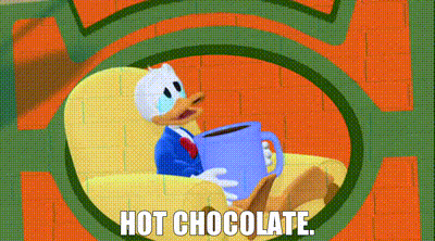Donald Duck Sitting With Hot Chocolate GIF