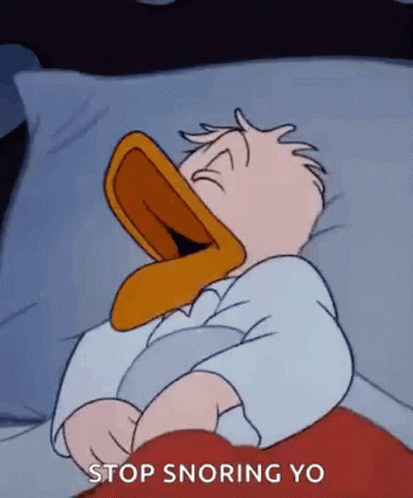 Donald Duck Sleeping with Mouth Open