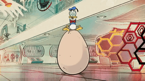 Donald Duck Standing On An Egg GIF