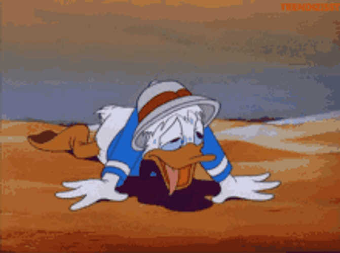 Donald Duck Sweating Exhausted Hot Weather GIF