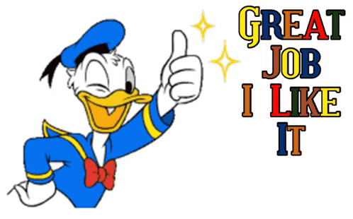 Donald Duck Thumbs Up Saying Great Job GIF