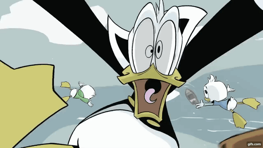 Donald Duck Triplet Ducklings Falling GIF