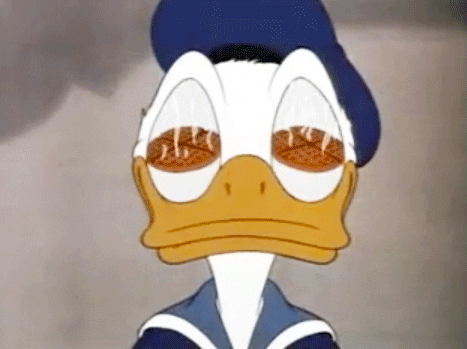 Donald Duck With Waffles In His Eyes GIF