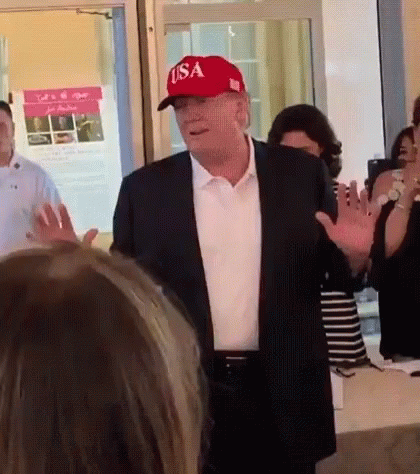 Donald Removing Maga Cap GIF