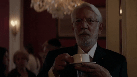 Donald Sutherland Sipping Tea GIF