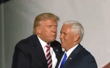 Donald Trump and Mike Pence Kissing on Cheek