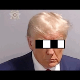 Donald Trump Close Up With Two Squares Over Eyes GIF