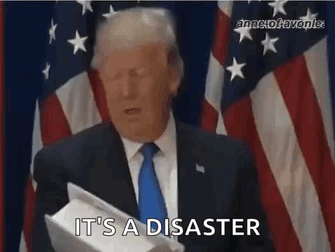 Donald Trump Holding Paper Saying It's a Disaster