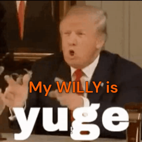 Donald Trump in Orange Says My Willy Is Yuge