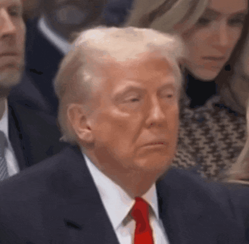 Donald Trump in Suit Sitting in Crowd