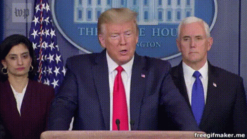 Donald Trump Is Giving A Speech At A Podium GIF