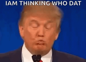 Donald Trump Is Making A Funny Face While Speaking Into A Microphone While Wearing A Suit And Tie . GIF