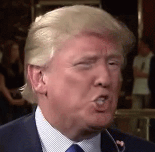 Donald Trump Is Making A Funny Face While Talking Into A Microphone . GIF