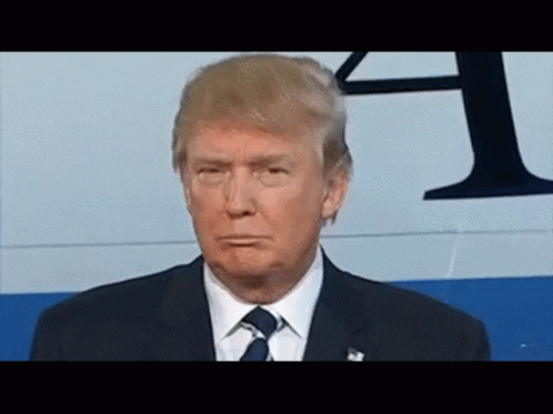 Donald Trump Is Wearing A Suit And Tie And Is Making A Funny Face . GIF