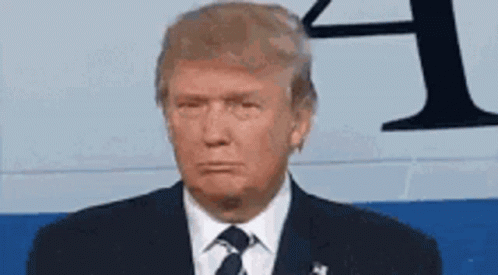 Donald Trump Is Wearing A Suit And Tie And Is Making A Funny Face . GIF