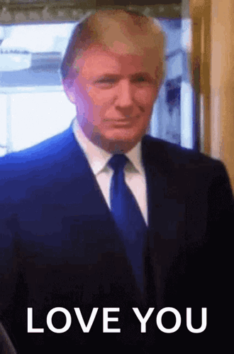 Donald Trump Is Wearing A Suit And Tie And Says I Love You GIF