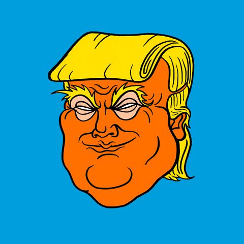 Donald Trump Orange Face Meltdown Into Skull GIF