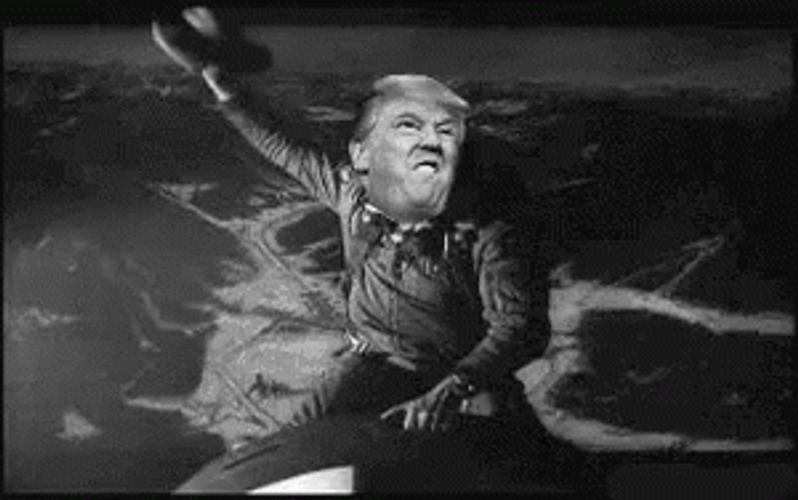 Donald Trump Riding Atomic Bomb Meme GIF