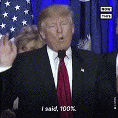 Donald Trump  Say He Is 100 Percent Sure GIF