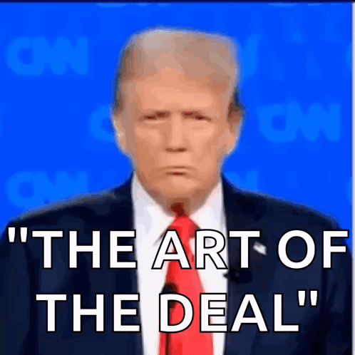 Donald Trump Says " The Art Of The Deal " In Front Of Cnn GIF