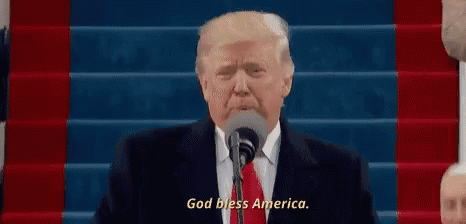 Donald Trump Speaking at Microphone