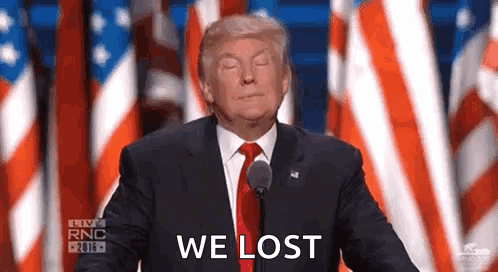 Donald Trump Speaking 'We Lost' Holding Microphone