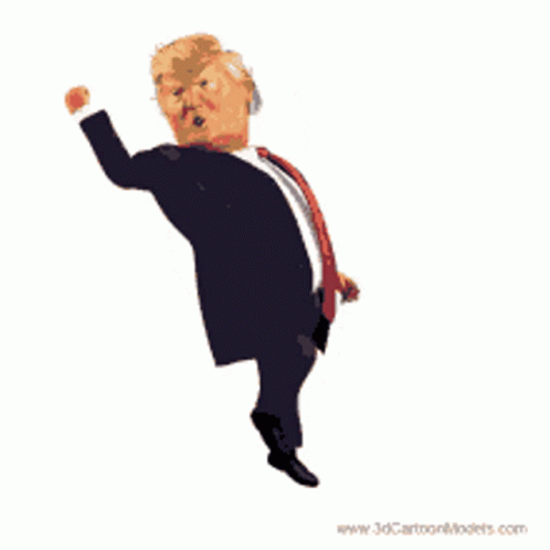 Donald Trump Standing on One Leg With Fist in Air