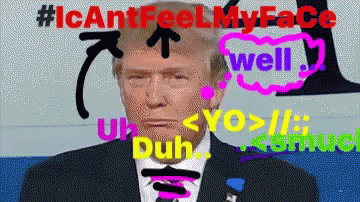 Donald Trump with #icanfeelmyface in Red