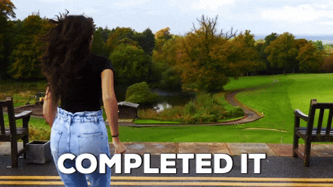 Done And Done Woman Jumping Happily After Finishing Task GIF