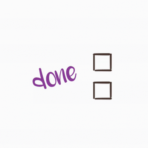 Done Word Next to Checklist