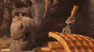 Donkey Eating Pie With Fork GIF