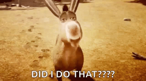 Donkey from Shrek Standing in Dirt Looking at Camera