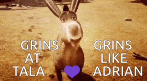 Donkey Grinning at Tala and Adrian