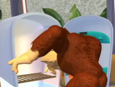 Donkey Kong Funny Fridge Surprise GIF