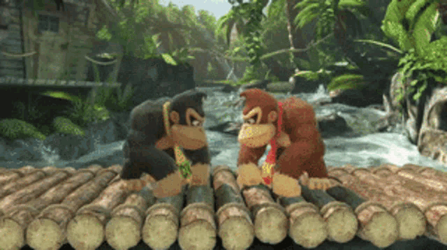 Donkey Kong Game Spin Fight GIF