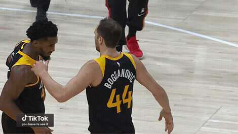 Donovan Mitchell Bojan Bogdanovic Hug GIF