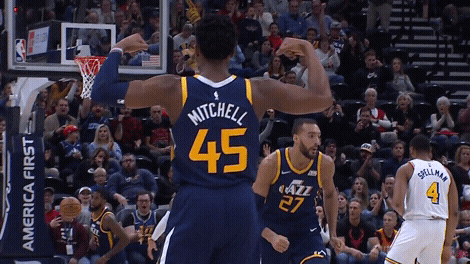 Donovan Mitchell Jazz Celebration GIF