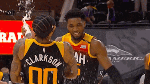 Donovan Mitchell Jazz Water Shower GIF