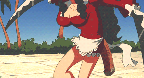 Donquixote Doflamingo Dodging Lady's Blade Attack GIF